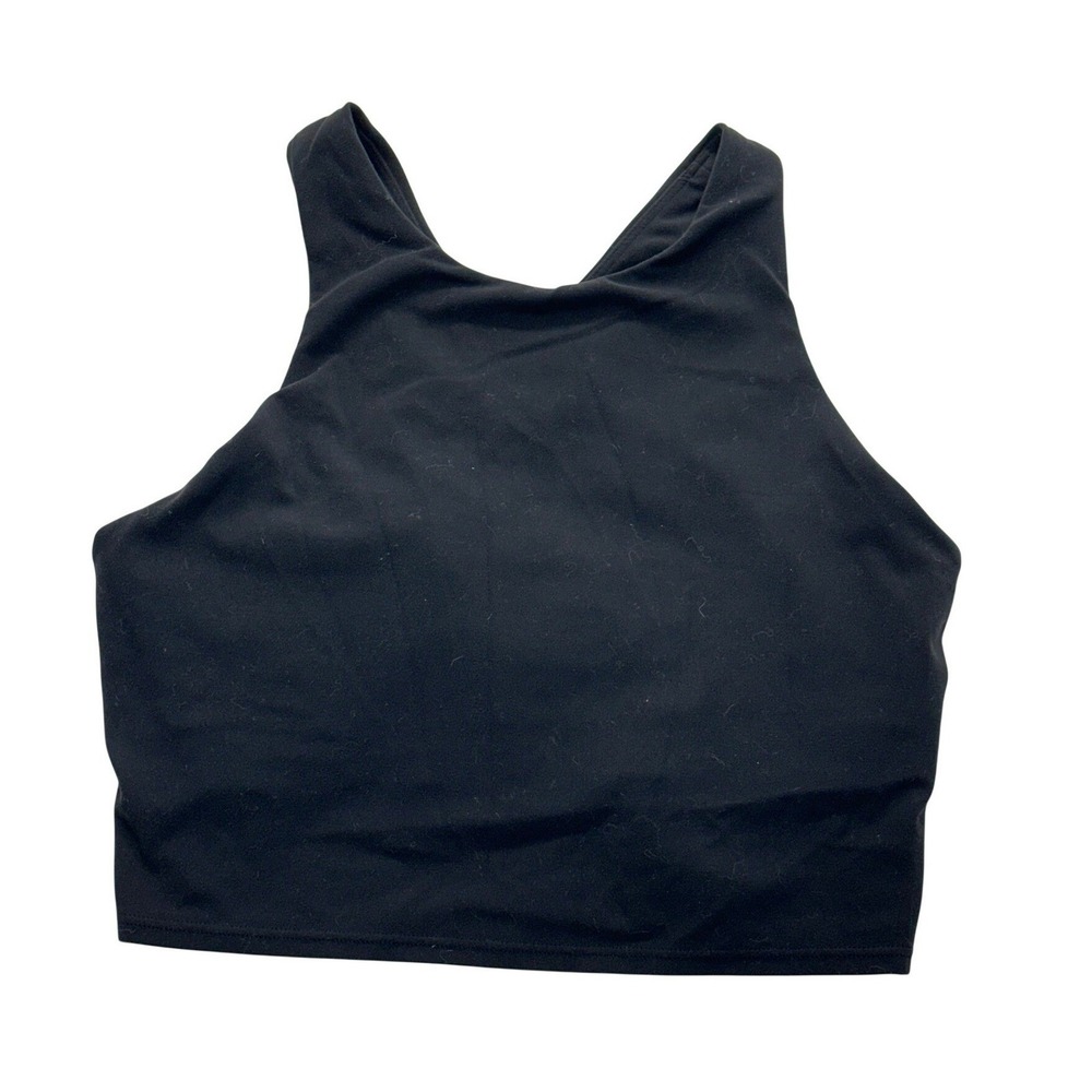 Athleta Conscious Crop Built In Bra Racerback Tank Women M Black